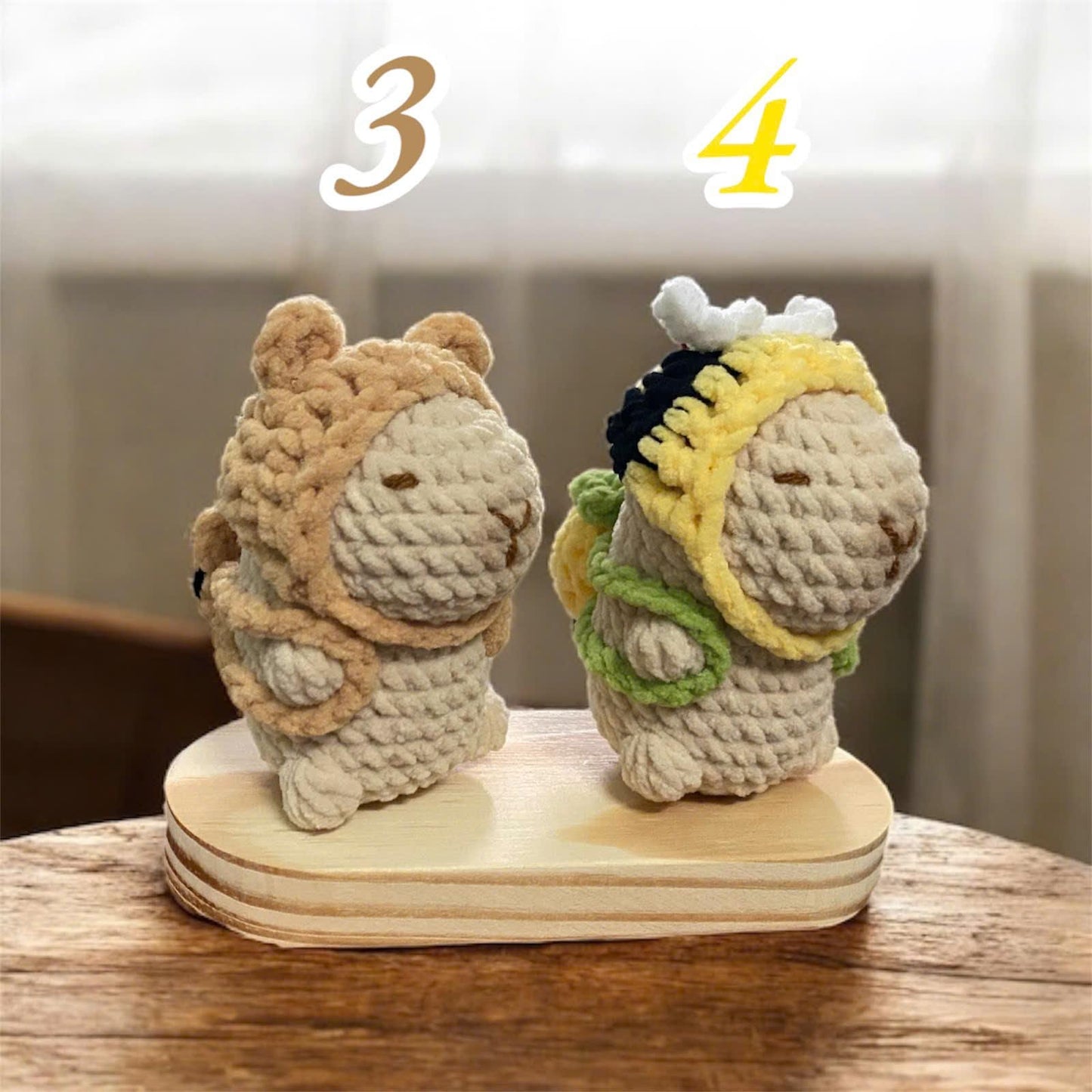 Crochet Capybara Keychain: Handmade Acrylic Plush Toy with Bag