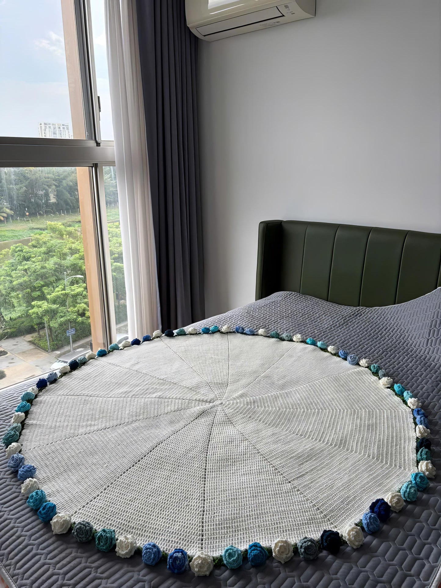 Crochet Flower Bouquet Blanket, Handmade Crochet Rose Bouquet Blanket, Valentines Gift, Mother’s Day Gift, Wedding Gift, Gift For Her
