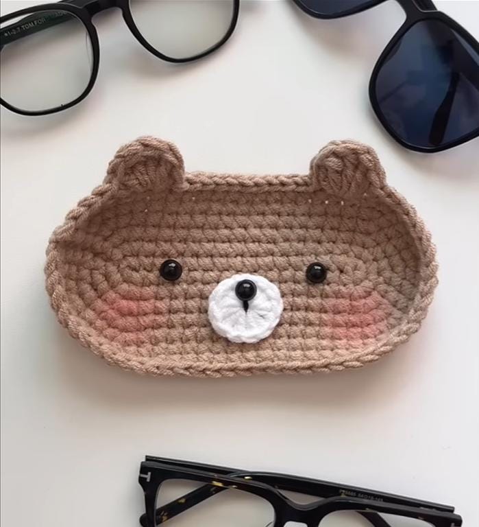 Crochet Bear Glasses Holder, Teddy Bear Eyeglass, Gift For Him, Gift For Her, Kitty Glasses Holder, Bear Case Holder, Miffy Glasses Holder