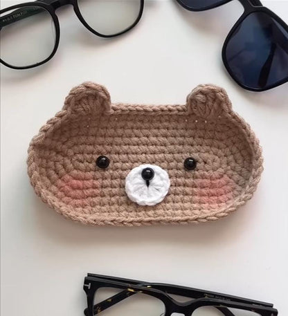 Crochet Bear Glasses Holder, Teddy Bear Eyeglass, Gift For Him, Gift For Her, Kitty Glasses Holder, Bear Case Holder, Miffy Glasses Holder
