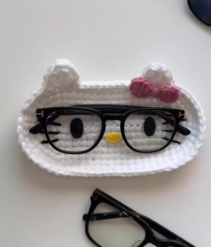 Crochet Bear Glasses Holder, Teddy Bear Eyeglass, Gift For Him, Gift For Her, Kitty Glasses Holder, Bear Case Holder, Miffy Glasses Holder