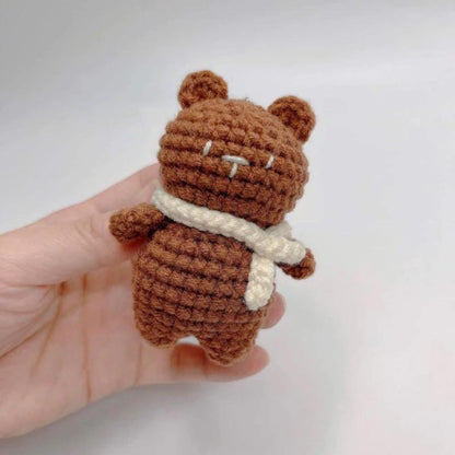 Crochet Teddy Bear Keychain: Handmade Cotton Amigurumi Charm