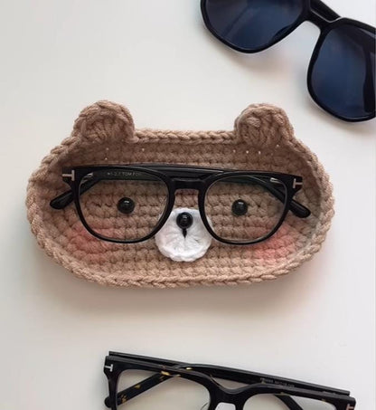 Crochet Bear Glasses Holder, Teddy Bear Eyeglass, Gift For Him, Gift For Her, Kitty Glasses Holder, Bear Case Holder, Miffy Glasses Holder