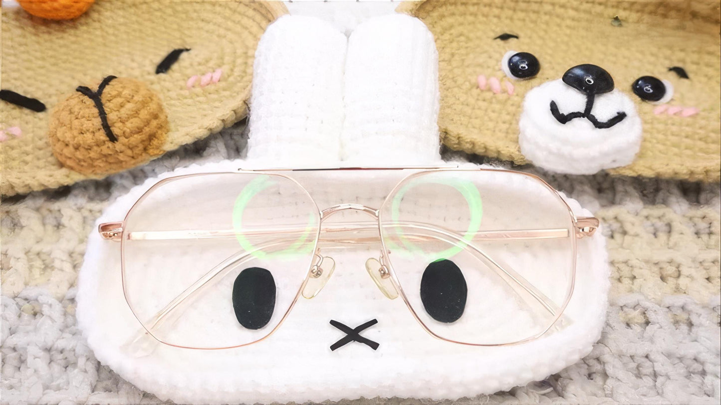 Crochet Miffy Glasses Holder: Acrylic Eyeglass Tray