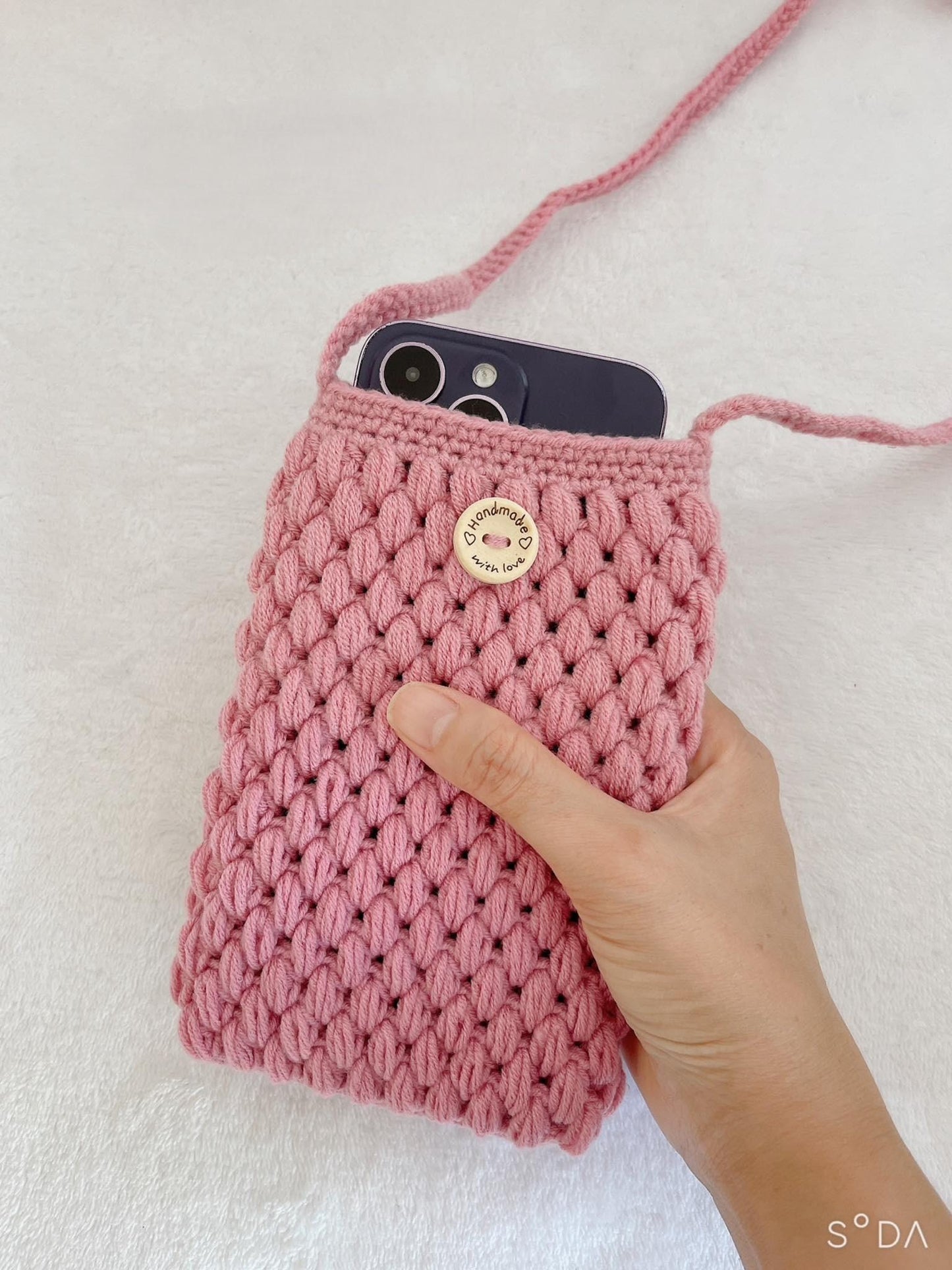 Handmade Crochet Phone Bag, Cute Phone Case, Crochet Bag, personalized trick or treat bags, Christmas gift, Crochet Phone Bag, Gift For Her