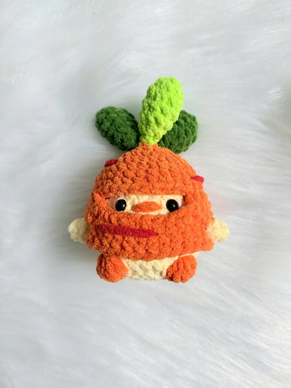 Crochet Chick Plushie with Frog Hat: Handmade Fluffy Stuffed Animal