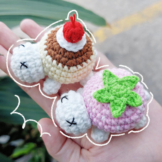 Crochet Dessert Turtle Plushies: Handmade Kawaii Food Animal Toy