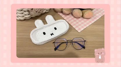 Crochet Bear Glasses Holder, Teddy Bear Eyeglass, Gift For Him, Gift For Her, Kitty Glasses Holder, Bear Case Holder, Miffy Glasses Holder
