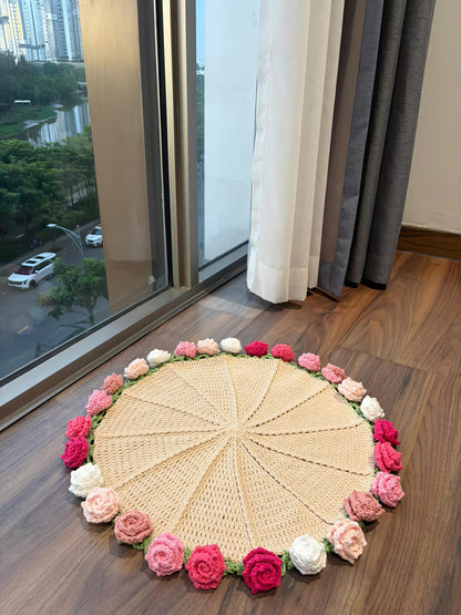Crochet Flower Bouquet Blanket, Handmade Crochet Rose Bouquet Blanket, Valentines Gift, Mother’s Day Gift, Wedding Gift, Gift For Her