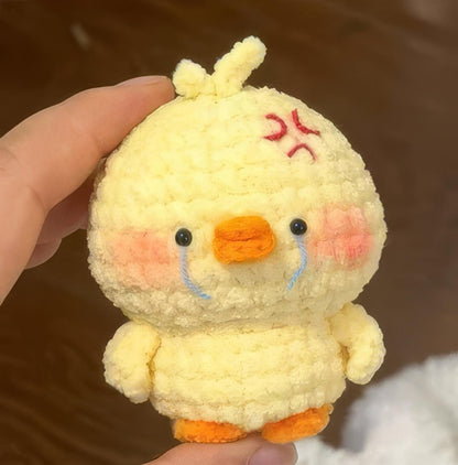 Cute Crochet Duck Plush, Handmade Amigurumi Duck Toy, Kawaii Yellow Duck & White Duck, Mini Crochet Animal, Gift for Duck Lovers, Angry Duck