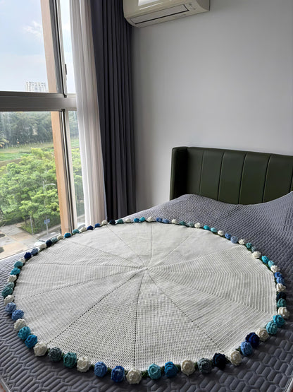 Handmade Crochet Rose Bouquet Blanket: Foldable Flower Mat, Valentines Gift, Wedding Gift, Gift For Her, Mother’s Day Gift