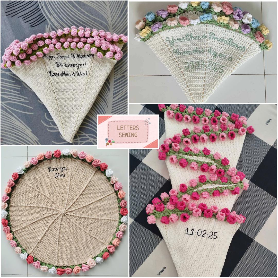 Letters Sewing For FLower Blanket
