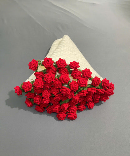 Crochet Rose Bouquet Blanket: Handmade Cotton Flower Blanket, Valentines Gift, Mother’s Day Gift, Wedding Gift