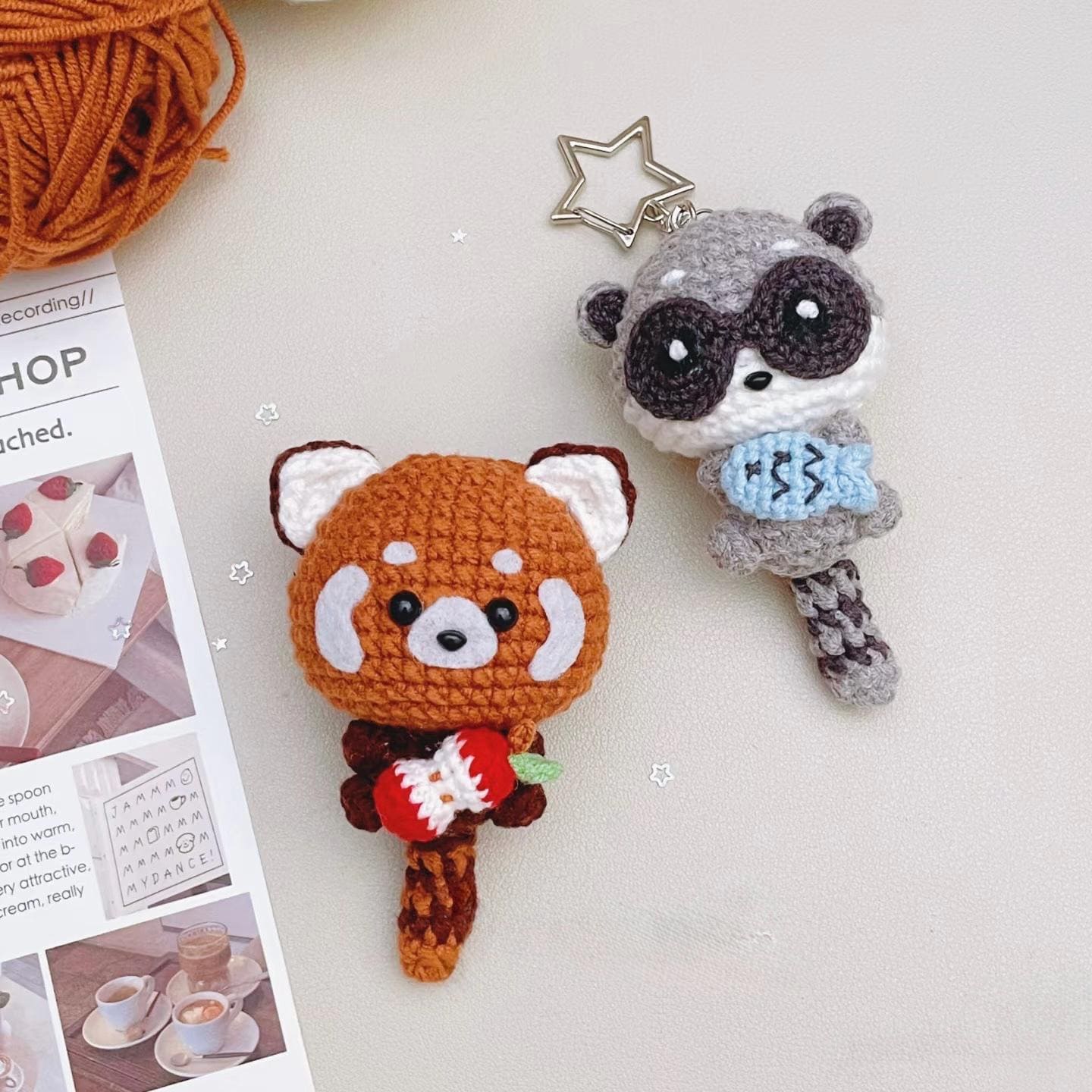 Crochet Raccoon Keychain, Crochet Red Panda Keychain, Baby Raccoon Plush Toy Keychain, Raccoon Stuffed Animal, Raccoon Cute Gifts