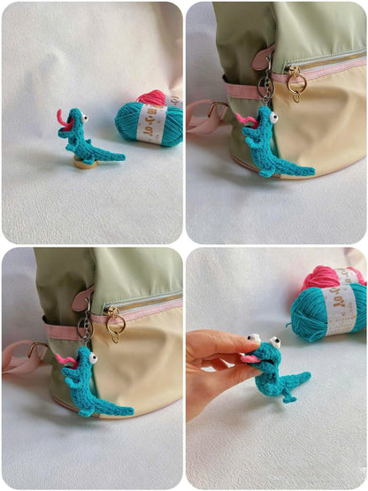 Handmade Tom Lizard Crochet Doll, Hoppers Characters Doll Plush, Lizard screaming meme, gift for mom, Tom Lizard Hoppers Amigurumi,